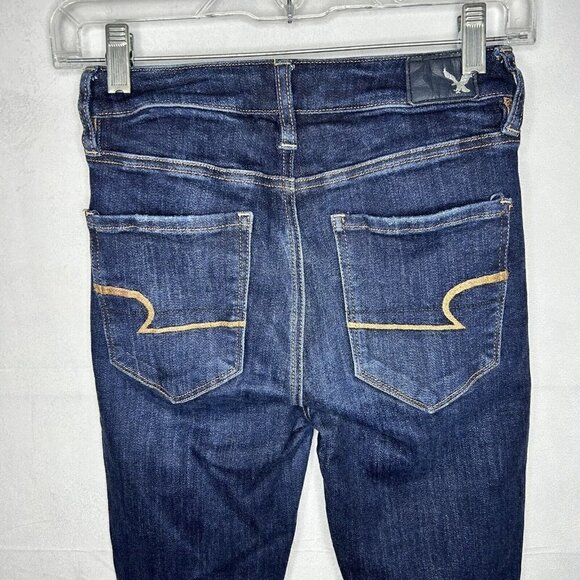 American Eagle Super High-Rise Jeggings Ripped Stretch Denim Size 2 (26x29) - Picture 7 of 8